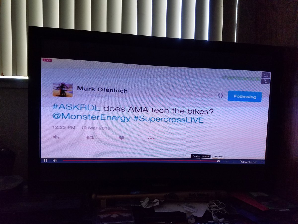 sparkymau5's tweet photo. @SupercrossLIVE #ASKRDL thanks for answering my question!! https://t.co/sVxUej0yVq