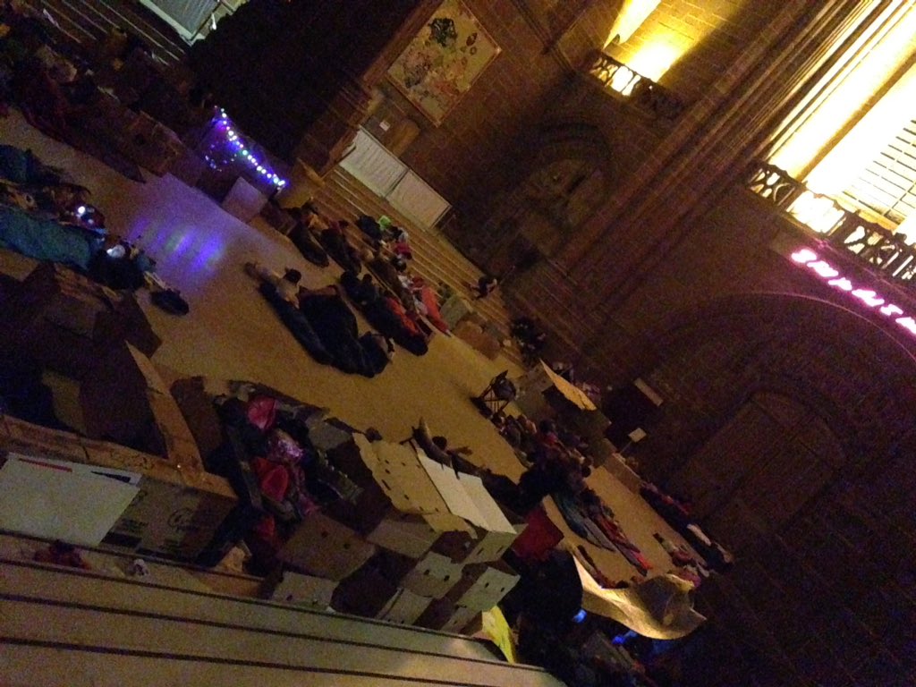 Night night all @LivCathedral #cathedralsleepout