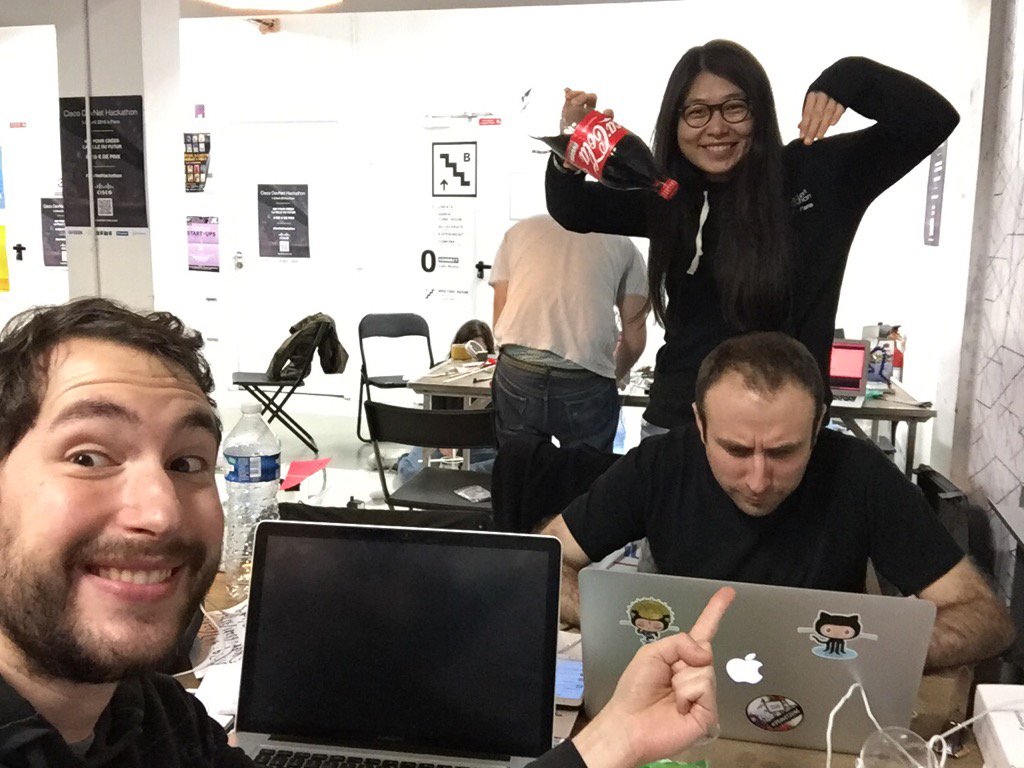 viteinfinite's tweet image. Coding turnover @CiscoDevNet Hackathon #DevnetHackathon #TeamSelfie