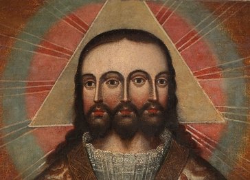 MuseodeArteLima's tweet photo. Trinidad trifacial. Anónimo cuzqueño. Búscala en el #MALIapp! #arteColonial #colecciónMALI #ZoomMW  #MuseumWeek https://t.co/mZysaaTc3F