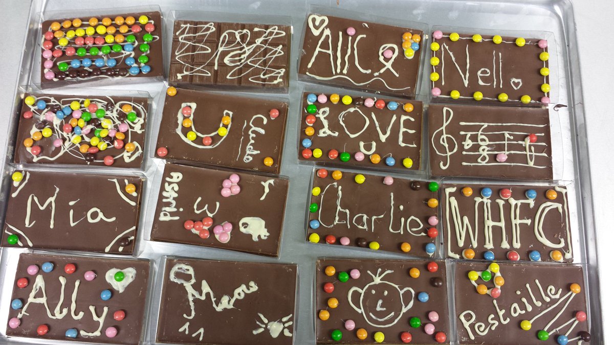 StmarthasM's tweet photo. The choir had fun decorating chocolate slabs with white chocolate and smarties. Everyone is now safely home! https://t.co/MYgEG3aWy2