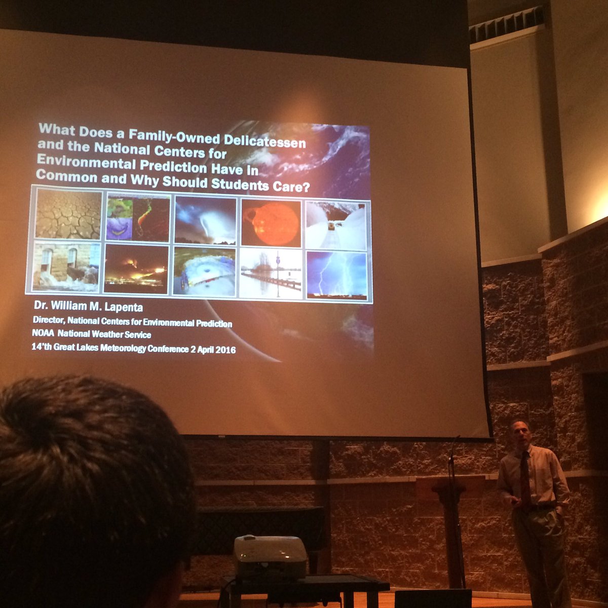 NWI_AMS's tweet image. Our keynote speaker, Dr. Bill Lapenta! #GLMC2016