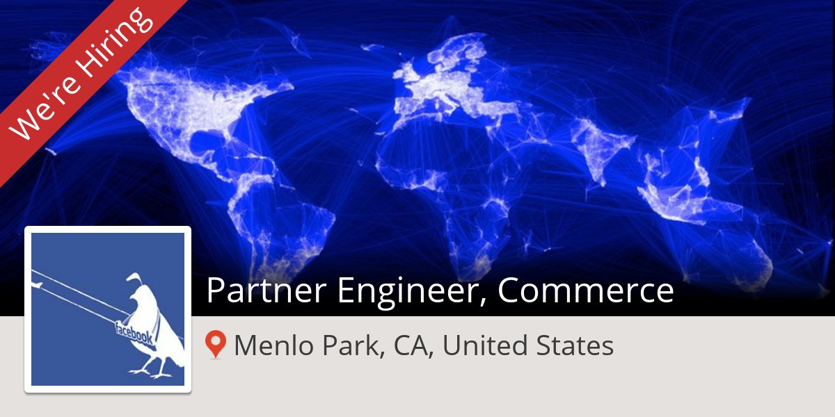 CSReferrals's tweet image. #Partner Engineer, #Commerce at #Facebook (#MenloParkCAUnitedStates) #job workfor.us/fbengineering/…