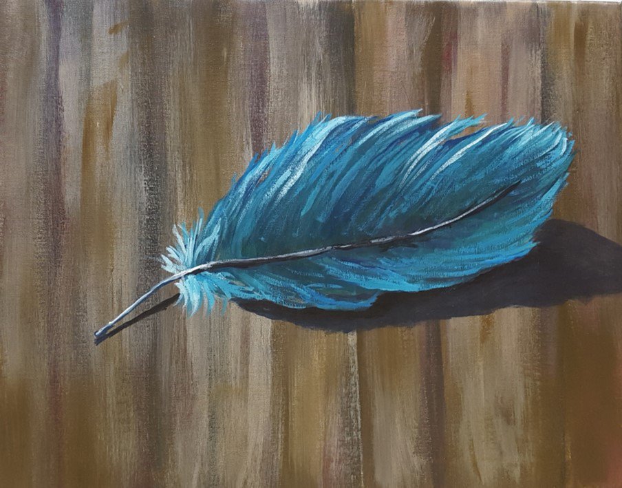 Paint Bar on April 13th .. We are painting THE FEATHER. #painting, #paintbar, #theartwarehouse, #WaterlooRegion
