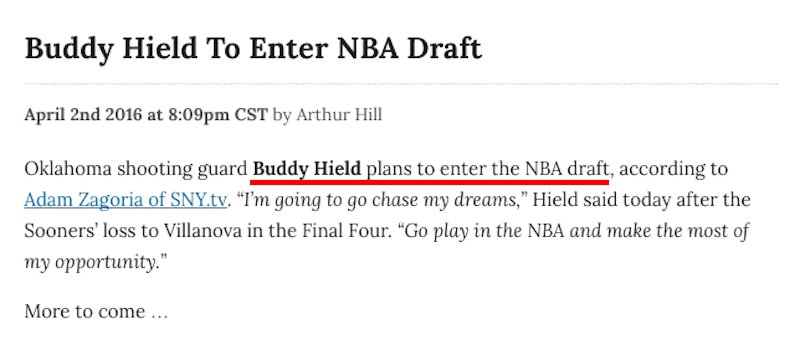 terrence_payne's tweet photo. BREAKING: #Oklahoma SENIOR guard Buddy Hield chooses the NBA over grad school #FinalFour https://t.co/UkAABdcekX