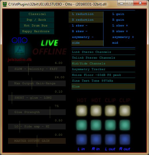 JELSTUDIO's tweet photo. "Otto" #VST #plugin updated to version20160331. Download: https://t.co/BrDMVXPEJg #AutoGain #DAW #Producer #Tool https://t.co/tVQS0tusi3