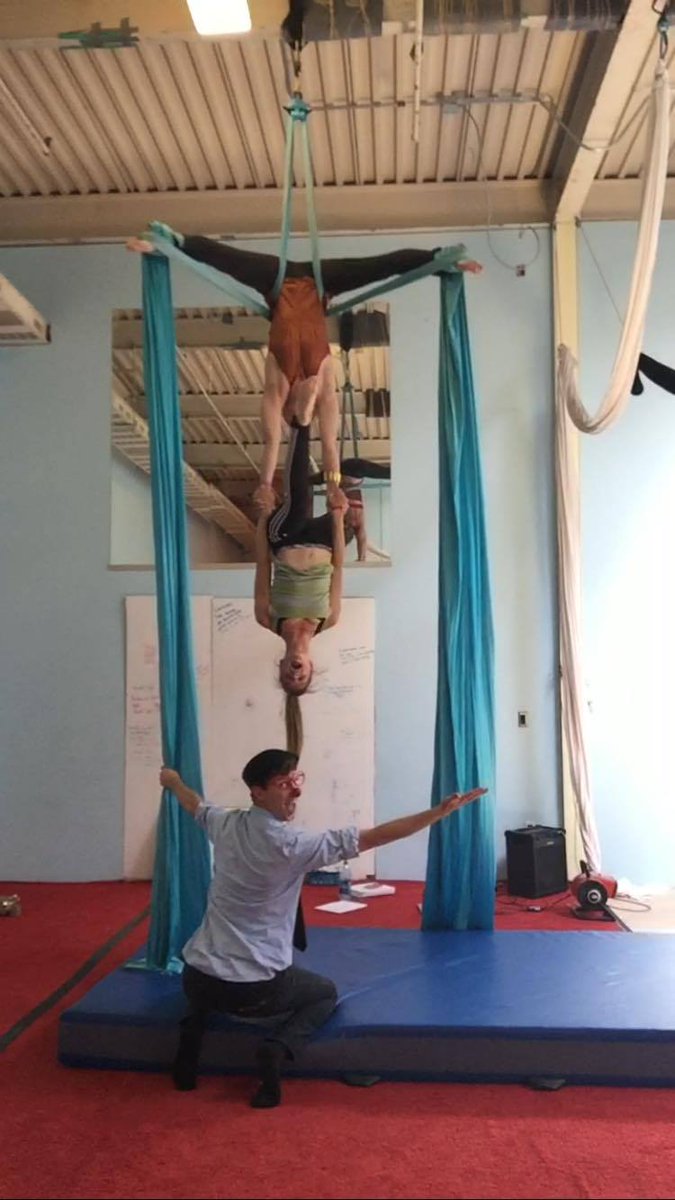 What a happy #SocialCircusDay doing walk-around outreach for @CirqueInProgress, and clowning @AerialArtsSantaCruz!!