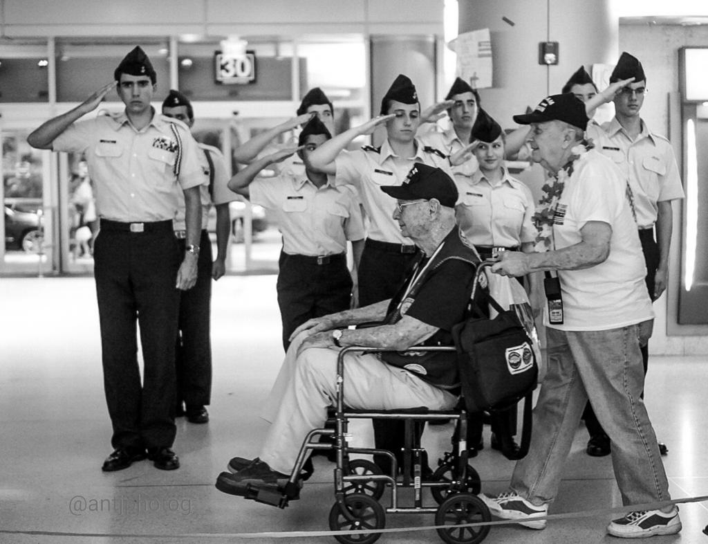 The cadets salute their predecessors @iflymia #honorflight #southflorida #MIAsalutes #OperationHomecoming