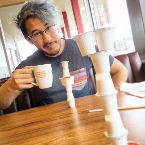 Mark Fischbach
-does lots for charity
-funny &amp; loud
-constantly changing hair color
-loves friends &amp; dogs
-smol dork