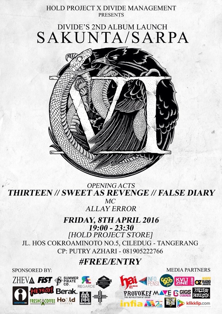 Selamat pagi ! Tanggal 8 April ini kita akan launching album SAKUNTA/SARPA !! Check flyer untuk info lebih lanjut
