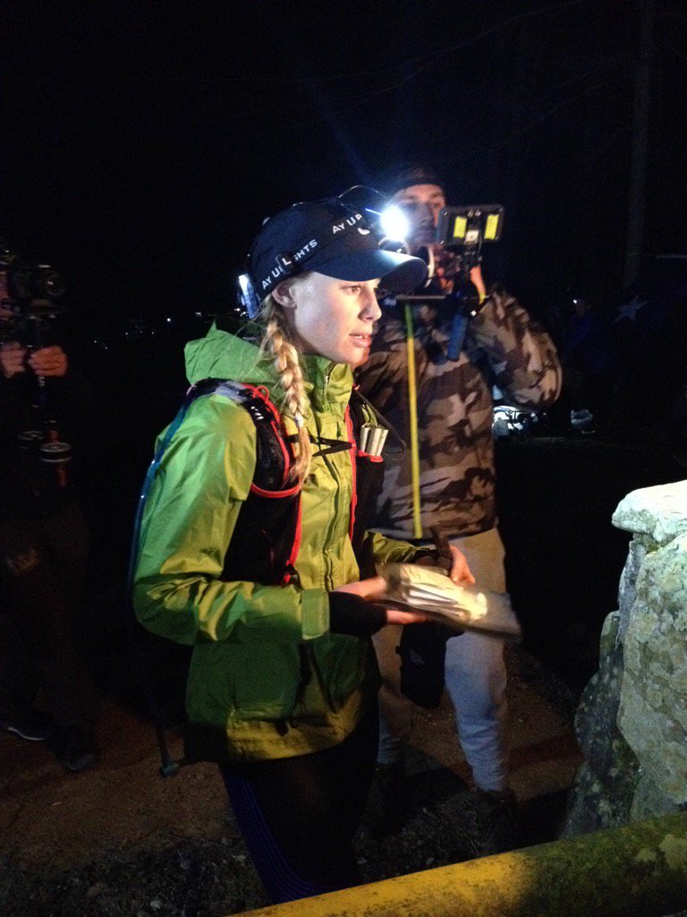 keithdunn's tweet photo. Rebecca finishes loop 1. #BM100 https://t.co/wertcmnF4V