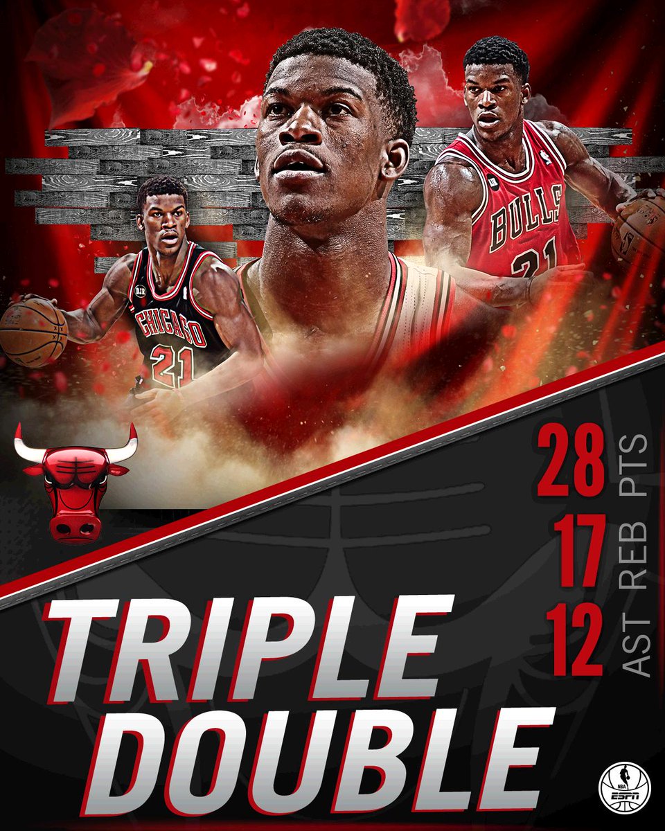 ESPNNBA's tweet photo. Jimmy Butler recorded his 1st career triple-double tonight &amp; grabbed a career-high 15 Reb. https://t.co/Hcx8ktG7cK