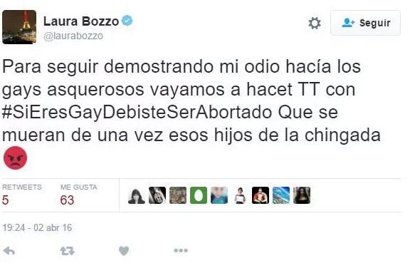 Estaremos revisando al supuesto creador de este HT @ #SiEresGayDebisteSerAbortado <a href="/laurabozzo/">Laura Bozzo Rotondo</a>