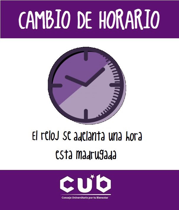 PartidoCUB's tweet photo. ¡Que no se te pase el cambio de horario!😌No olvides hoy ADELANTAR una hora tu reloj 🕐🔜 😄 https://t.co/HkeTeFWaIP
