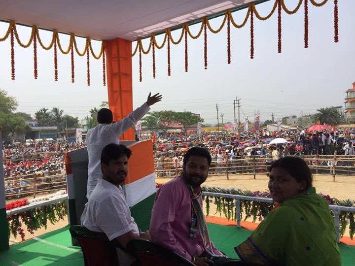 RajaBrar_INC's tweet photo. At a public meeting in Kutli, West Bengal with Candidates IYC General Secretary Indrani Mishra and Abhijit Acharya. https://t.co/5j8u6jTFbm