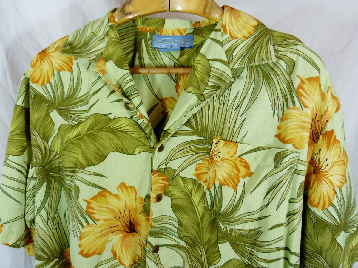 Okiebooksnmore's tweet photo. https://t.co/isEkrJqE6b? #BermudaBay #silk #Hawaiian #menswear #Marlins #Carved #Button #green #yellow #hibiscus https://t.co/MjU5wpihsV