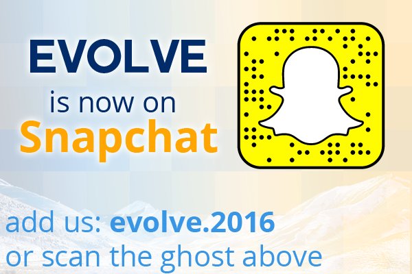 evolve_2016's tweet photo. Evolve is now on Snapchat, add us - evolve.2016 https://t.co/J5dhSe65qA