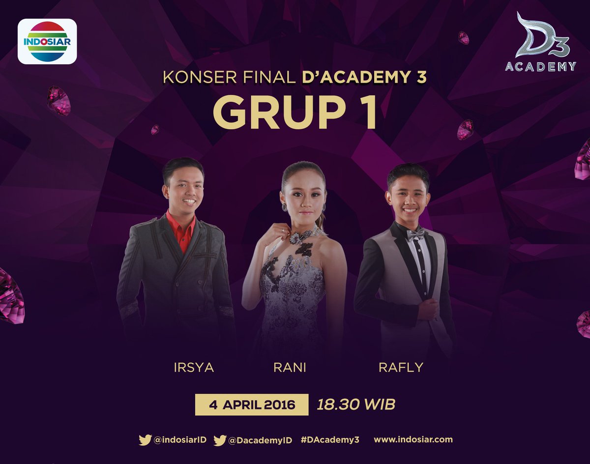 Persaingan semakin ketat, saksikan Konser Top 6 #DAcademy3 Grup 1 besok, pukul 18.30 WIB.