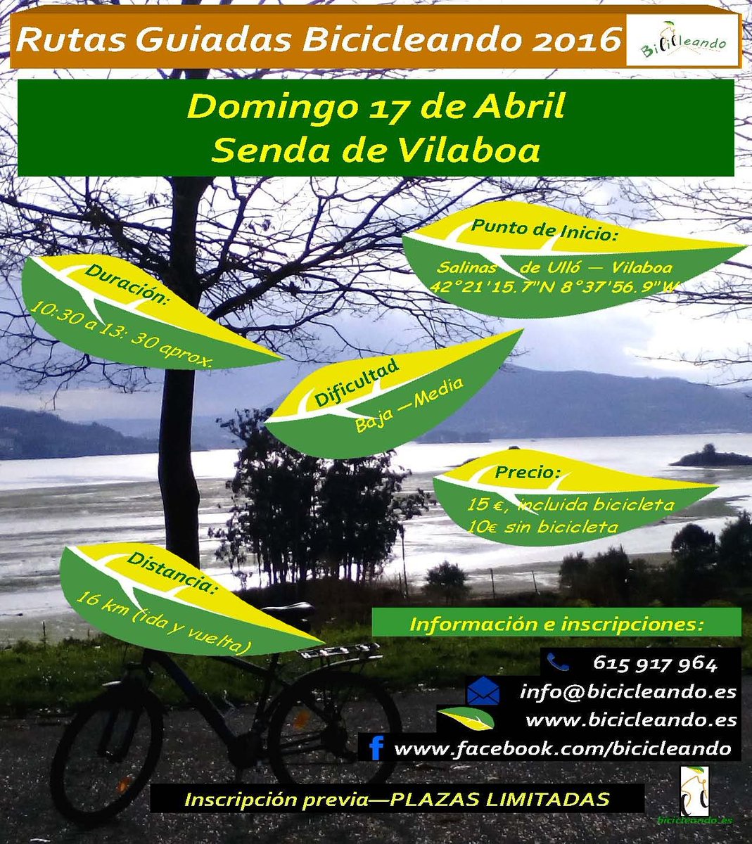 BicicleandoSCG's tweet photo. Próxima #RutaGuiadaBicicleando2016: Senda de #Vilaboa, pasando por #Salinasdeullo, #caminoportugues... Os encantará! https://t.co/mzDJNVBQOB