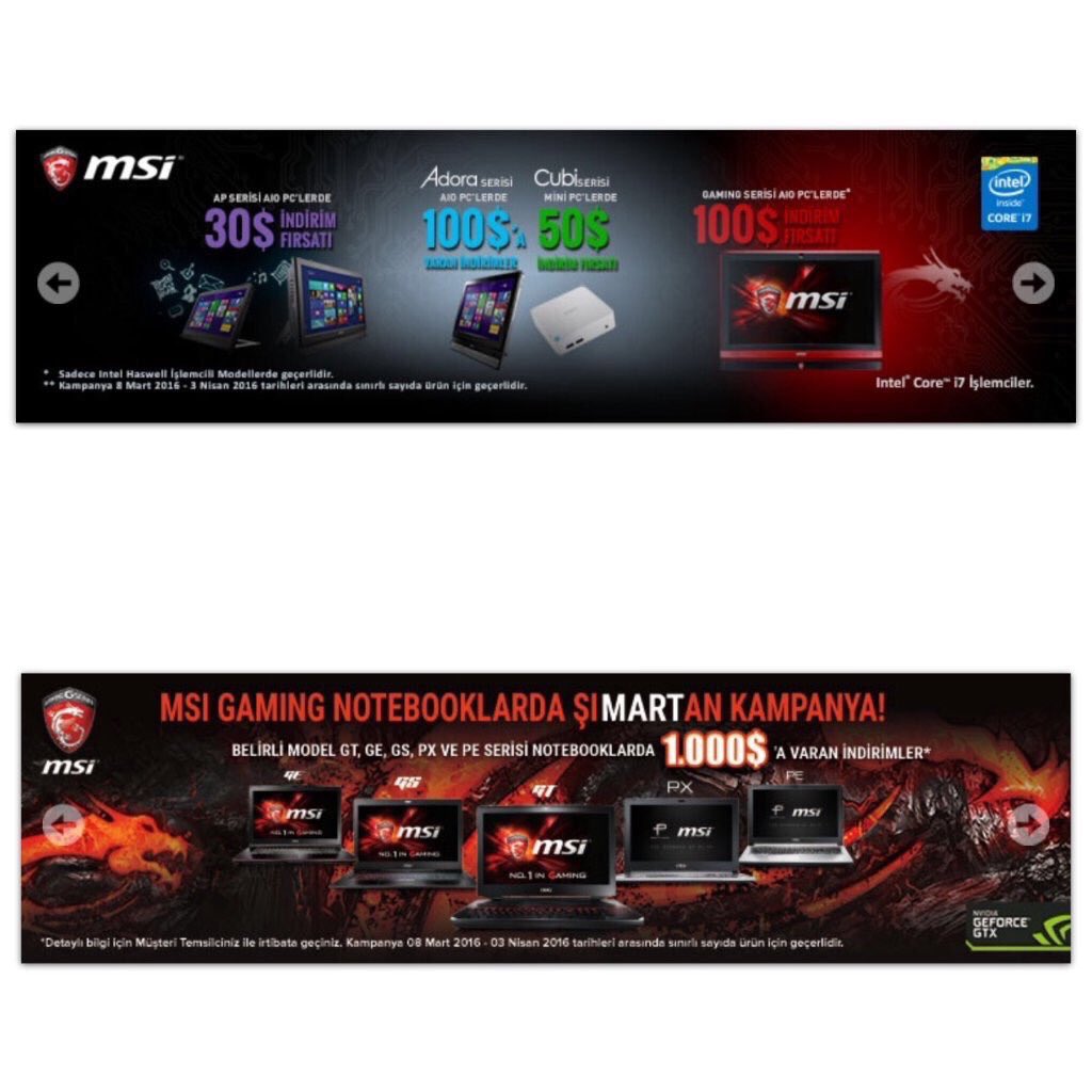 tekramarket's tweet photo. MSI Notebook, AIO ve PC'lerinde 1000 USD'ye varan indirimler için BUGÜN SON GÜN!
#gaming #msi #oyun #gamer #msigamer https://t.co/70pbMCvc4k