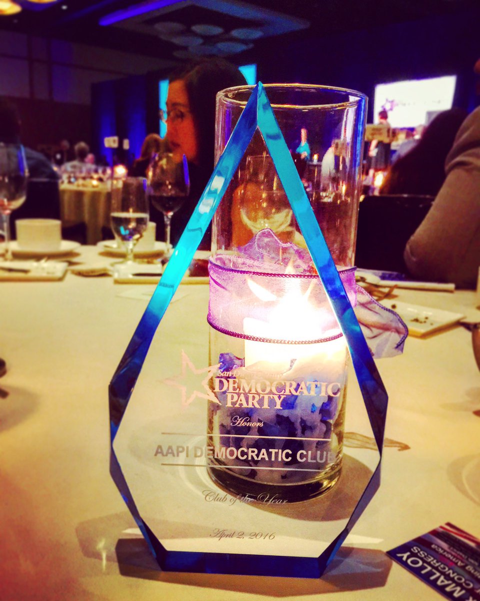 Club of the Year 2016. Thank you <a href="/sandiegodems/">San Diego Democrats</a> for this honor &amp; distinction. We will continue to make you all proud.