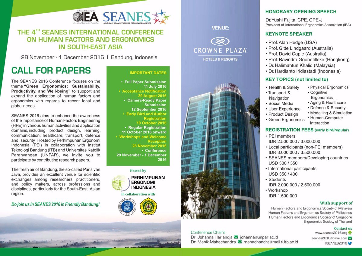 SEANES2016's tweet photo. Call for Paper SEANES 2016 is launched!
Prepare your best paper submission before 11 July 2016. https://t.co/laymnRgYhS