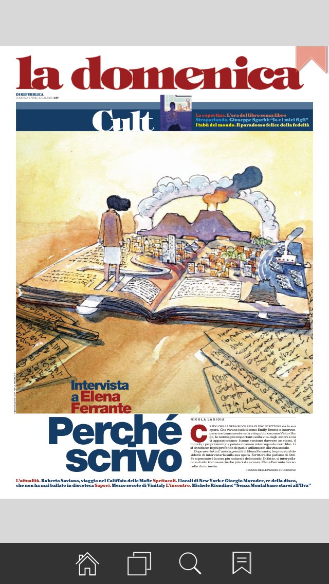 rep_domenica's tweet photo. Oggi su @rep_domenica il @PremioStrega @NicolaLagioia intervista la scrittrice Elena Ferrante. Solo in edicola! https://t.co/yJz8fxB1Fc