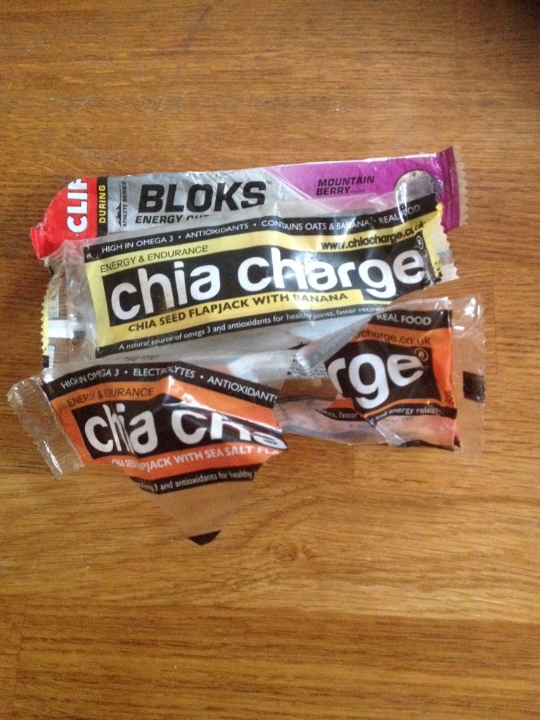 tompjc's tweet photo. Contents of pocket after yesterday's #valeultra @ChiaCharge liked in equal measure by my tastebuds, stomach, muscles https://t.co/fmo8zpyU63