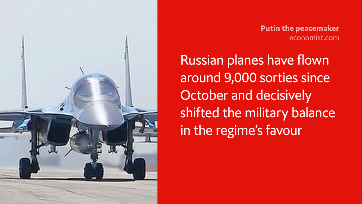 TheEconomist's tweet photo. Putin to Assad: you can't always get what you want https://t.co/HoccLS09k5 https://t.co/XKml7pjvOz