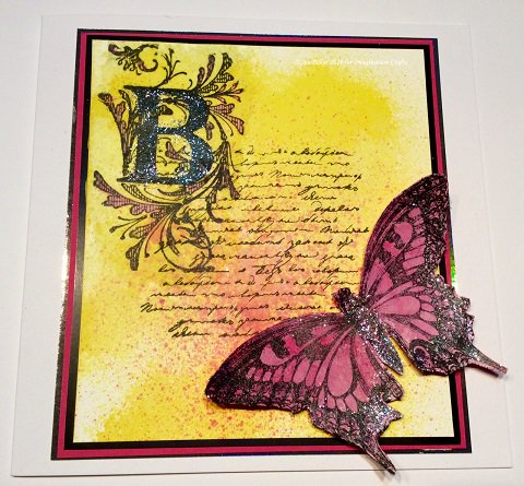 Imaginationcra4's tweet image. Gorgeous sparkly butterfly on Sue's card &amp;amp; we love the #mixedmedia #sprayinks! @hochanda_tv #onedayspecial