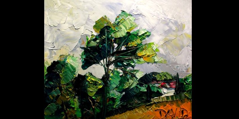 Here's a Beautiful #Landscape #Palette #Knife #Painting. #pleinair #artworks #palmtrees ( tonsofpaintings.com )