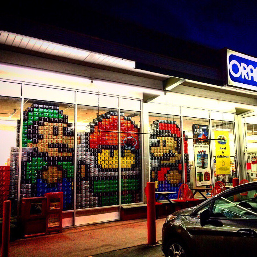 FunStockGames's tweet photo. "Local grocer is getting pretty creative with soda can displays" 

#1 for retro: https://t.co/AWfLDEklMX https://t.co/rJGUib86JJ