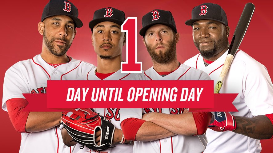 RedSox's tweet photo. Happy #OpeningDay Eve!

1️⃣ Day! https://t.co/rEiplmduch