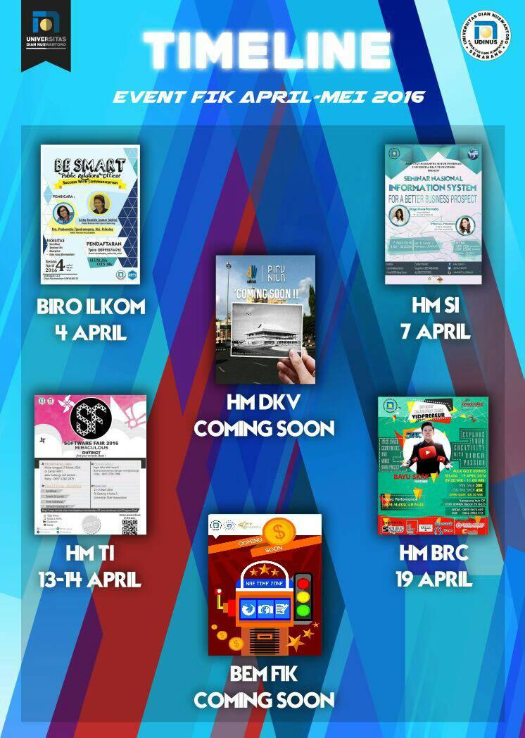 Jgn smpek ktinggalan event2 FIK yg diadain HM&amp;Biro d FIK,dijamin gk nyesel deh.Dan pstinya tunggu event Dr BEMFIK ya