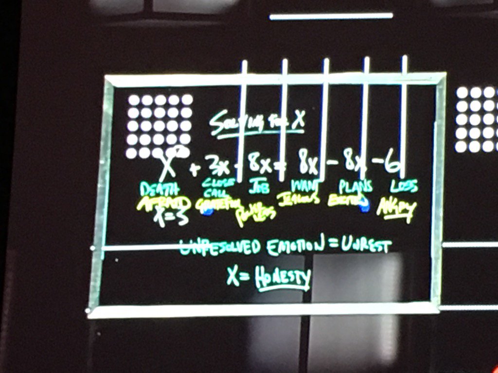 SuzanneStaebler's tweet image. Loved @clayscroggins equation of life done in Baylor green and gold #honesttoGod @BuckheadChurch