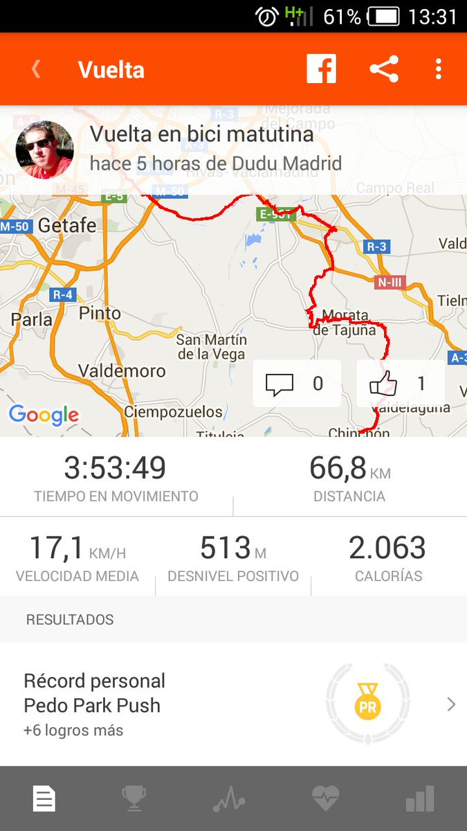 DuduFuenla's tweet photo. Dia 3 de #30DEB #30diasenbici @30diasenbici . 66 km de mtb con la #RedMTB de madrid a chinchon. https://t.co/5pjIApncsA