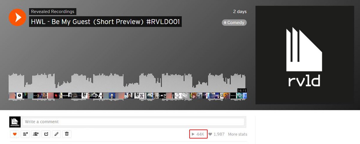 RVLDRecordings's tweet photo. HWL - Be Me Guest has hit almost 50,000 plays! Can we get it to 100,000? #RVLD Preview: https://t.co/qcClmKmWRF https://t.co/TAs7tdG4Hz