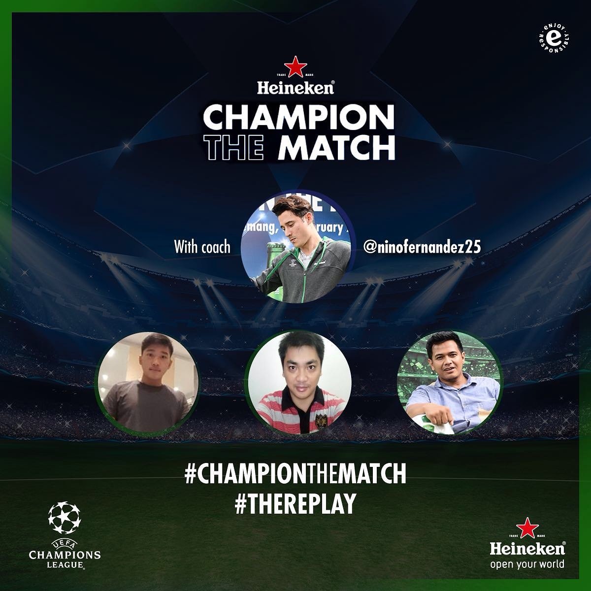 TheReplaypik's tweet photo. Join with us. Quarter Final #UCL 13-14 April start frm 10PM #THEREPLAY #CHAMPIONTHEMATCH @HEINEKENID #heinekenid https://t.co/UyCW3zZzHo