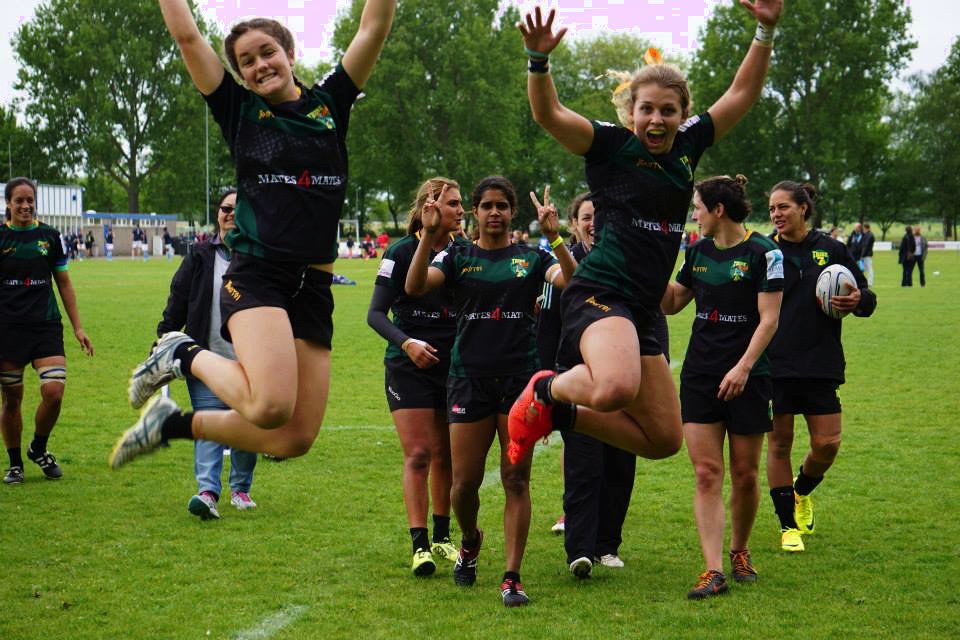 tribe7s's tweet photo. @G_Friedrichs &amp; @DominiqueDT2 at Amsterdam 7s in 2015, on the plane with the @Aussie7s to North America now! https://t.co/987VmbSFDa