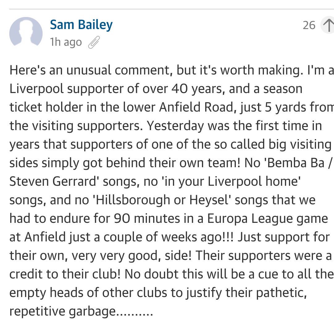 HeylittleJude's tweet photo. Worth reading. #THFC fans showing they've more class than the rest. Comment via @guardian_sport @guardian @smtm_LFC https://t.co/fxyyniRZ1e