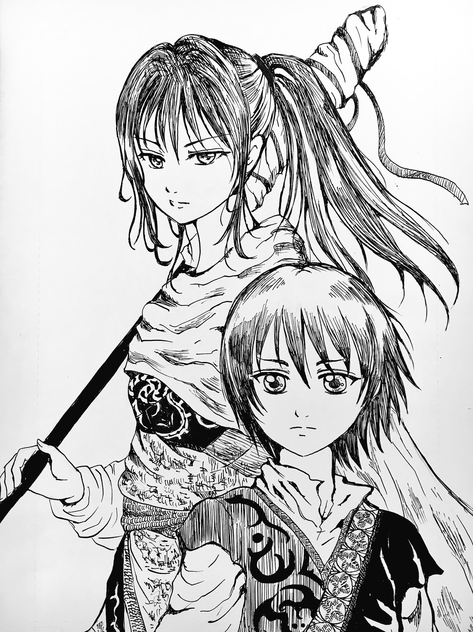 草壁文庫 文学フリマ京都 Twitterren 1時間もかかったのに何か違うような 精霊の守り人 バルサ チャグム イラスト モノクロ T Co Zuqv32mqb7 Twitter