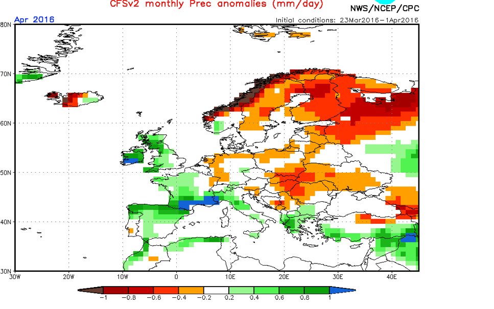 A juzgar por la previsión de la <a href="/NOAA/">NOAA</a> #abril será generoso en lluvias por encima de lo normal en amplias zonas.