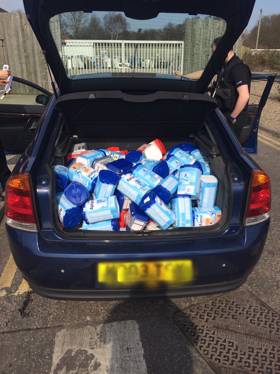 NSRAPT's tweet photo. Just assisted @SCoastalPolice stop this car at #martlesham following #anpr hit for theft of baby milk #3detained https://t.co/dQCITTJmJb