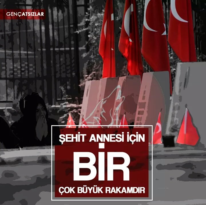 Şehit annesi için BİR çok büyük rakamdır, unutma!
#BaşımızSağolsun