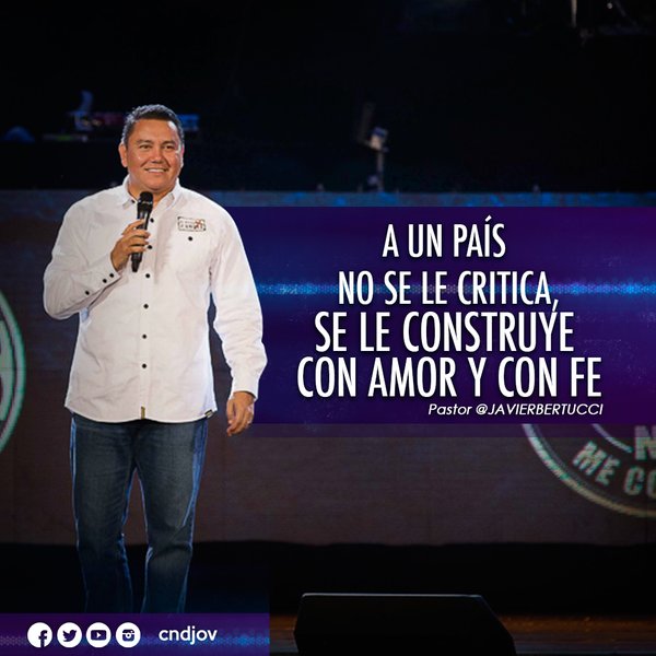 JesusTeLevanta's tweet photo. A un país no se le critica, se le construye con amor y con fe.- Pastor @JAVIERBERTUCCI https://t.co/8rDnOhtlJq