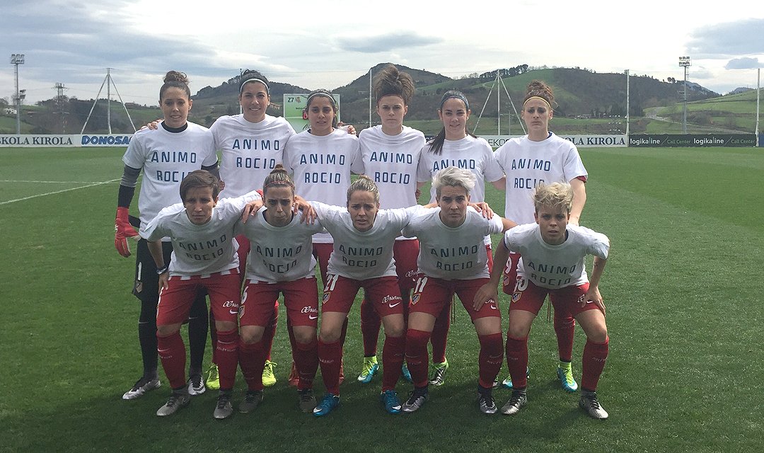Hoy hemos saltado al césped con camisetas de #ÁnimoRocío. ¡Te deseamos una pronta recuperación <a href="/Galvez_Rocio/">Rocio Galvez Luna</a>! 💪⚽