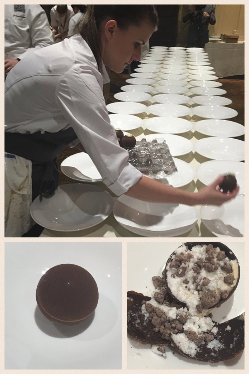 Wonder what's in a "Wonderball"? Chocolate, black walnuts &amp; coffee. Dessert from <a href="/StephyPrida/">Stephanie Prida</a> <a href="/pbfw/">PBFW</a> final dinner!