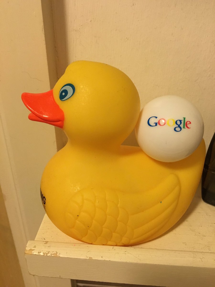 jaytwee's tweet photo. Yes I have a @google sponsored rubber duck in the bathroom... #techmad #google #jokes https://t.co/k9QXqGf1Tl