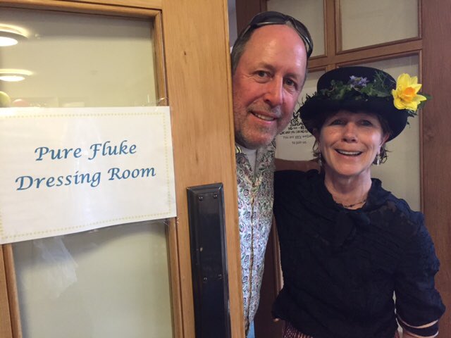 PureFlukers's tweet photo. Mad Hatters Tea Party was great on Saturday at Christchurch even got our own dressing room! ;-) https://t.co/r3u9UPoxDU