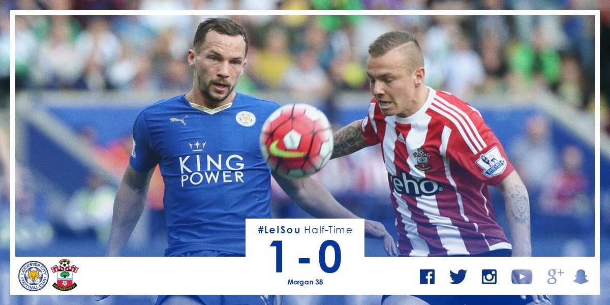 HALF-TIME: Leicester City 1-0 Southampton #LeiSou